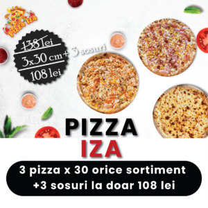 Oferte Pizza Iza oferta 3x30cm+3 sosuri 108 lei